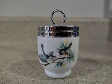 VTG Royal Worcester Egg Coddler Cup King Sized Porcelain Wren Finches England picture