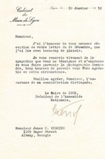 Édouard Herriot (3 X Prime Minister of France)- TLS from 1952 picture