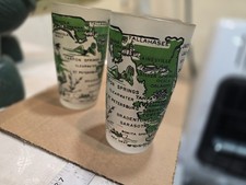 VTG Hazel Atlas Minnesota State Souvenir Drinking Glass Tumbler Frosted 5