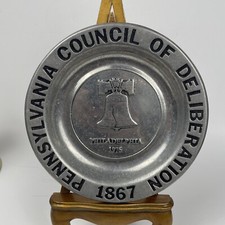 Vintage Wilton Pewter Pennsylvania Council Of Deliberation 1867 picture