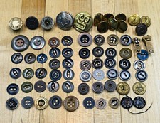 Vtg Workwear Military Uniform Buttons Zipper Lot 71 Metal picture