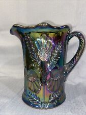 Cambridge Inverted Thistle Carnival Amethyst Glass Pitcher 6.5” Tall-F picture