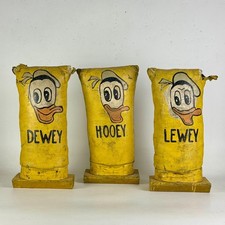 Set of 3 Vintage Carnival Knock Downs Featuring Huey, Dewey, & Louie, Folk Art  picture