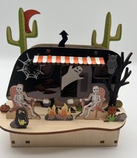 World Market Laser Cut Halloween Light Up LED Skeleton Camper Trailer MCM 2022 picture
