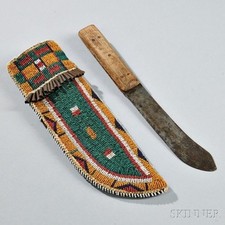 Indian Beaded Native American Sioux Handmade Knife Sheath picture