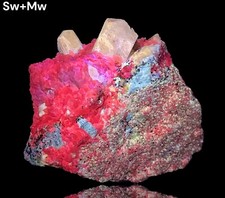 1088 Gram Fluorescent Rare Wernerite Scapolite Crystals, Calcite On Matrix @AFG picture