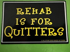 Allstar Wacky Rectangles Vending Sticker. Rehab Is For Quitters picture