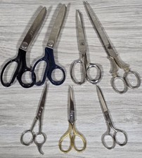 Vintage Sewing Scissors Lot Wiss CB-7 Pinking Shears Ornate Gold Remington Italy picture