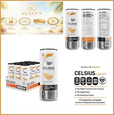 Sparkling Orange Energy Drink Sugar Free 12 Pack 12oz Cans 200mg Caffeine picture
