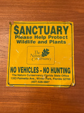 The Nature Conservancy Florida Chapter vintage Sanctuary sign 1980's old logo picture