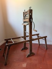 Antique Anchor Wood Folding Bench Laundry Wringer Washtub Stand picture