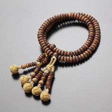 Nichiren Buddhist Prayer Bead Bracelet 108 Beads Matte Sandalwood Japan picture