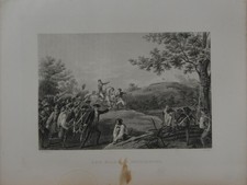 Antique American Revolutionary War Battle of Bennington 1878 Original Engraving picture