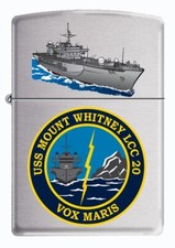 USS Mount Whitney (LCC-20) Zippo MIB   Brushed Chrome picture