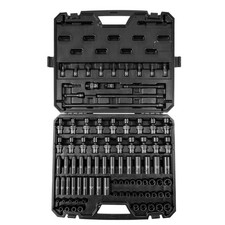 Impact Socket Set 3/8in 90Pc SAE Metric Double-Sized Markings Case picture