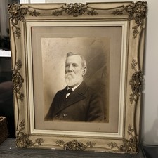antique portrait of a man in frame no glass 32x29 please see all photos  picture