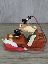 Hallmark Christmas Ornament Chatty Chipmunk 1998 Old Time Telephone Santa Hat picture
