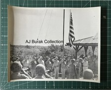 WW2 US Navy USMC USS Indianapolis Official Picture Flag Raising Tinian 1944￼ picture