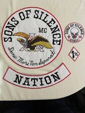 Sons of silence mc nation iron on embroidered set 35cm picture