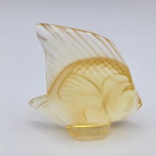 LALIQUE Aquarium Fish France Yellow Gold 1 7/8