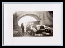1937 Antique Automobile Stone Arch Lake Hopatcong NJ Snapshot Photo 2.5x3.5 picture