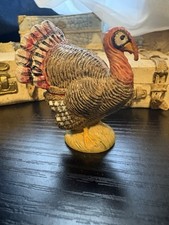 Vintage Miniature Turkey Figurine Made in Italy Thanksgiving Fall 2 In picture