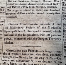 1839 Missionary Society Of Methodist Episcopal Church Oregon Mission Newspaper picture