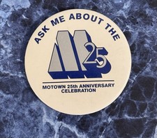 Motown 25th Anniversary Celebration Music Pinback Button Collectible Memorabilia picture