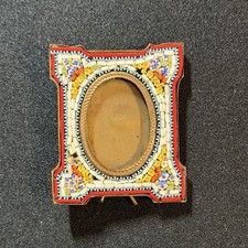 Antique Italian Micro-Mosaic Floral Miniature Picture Frame Victorian Beautiful picture