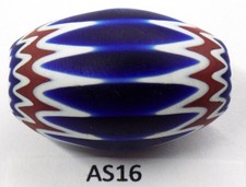 Large Egg Oval Antique Venetian Chevron Trade Bead African AS16  Bg14 picture
