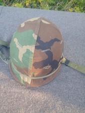 ORIGINAL US ARMY M1 COMBAT HELMET & LINER WWII Front Seam Shell picture