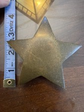 Vintage 1980's Domed STAR Solid Brass Paperweight- Felt Backing- 17.1 Oz. Nice picture