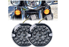 3-1/4 Inch Front Led Turn Signal Double Base Compatible with aley Road Glide Sof picture
