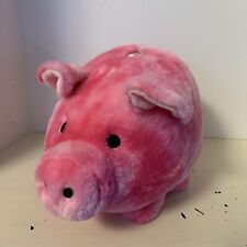 FABNY JUMBO Plush Piggy Bank Hot Pink Pig Soft Huggable 9”x9”x11” picture