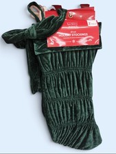 2-Pack 22 Inches Emerald Green Velvet Christmas Stockings Handmade Deluxe picture