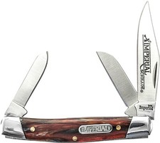 Schrade Imperial Stockman Folding Pocket Knife Amber Swirl Handles IMP15S picture