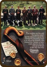 1984 DEWAR'S & GLENDEVON Sheepdog Trials Vntg-Look DECORATIVE REPLICA METAL SIGN picture