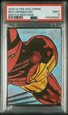 PSA 9 MINT 2023 FLEER ULTRA WOLVERINE SKETCH IRON MAN RICH HENNEMANN 1/1  picture
