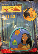 Vintage from 1995 Disney Pocahontas Small Blue/Green Coin Purse still in package picture