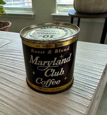 Vintage Sample Metal Cans of Maryland Club Coffee Unopened The Coca Cola Co. NOS picture