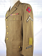 WWII US ARMY 43RD DIVISION AND 6TH ARMY PATCHES SERVICE JACKET - NAMED picture