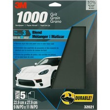 3M Wetordry Sandpaper, 32021, 1000 Grit, 9 inch x 11 inch, 5 per pack picture