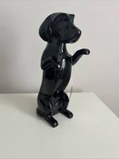 Dachshund Vase Figurine, Glossy Black Ceramic Dachshund Figurine Statue, BNWT picture