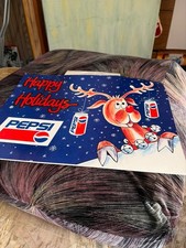 pepsi cola happy holidays promotional dealer sign. picture