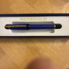 Waterman Phileas Blue Marble/Gold Trim Fountain Pen BRAND NEW NEVER USED picture