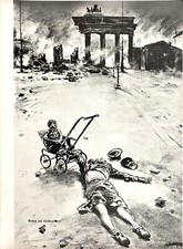 Theo Matejko Women And Children First 1939 Ink Drawing Vtg Magazine Excerpt picture