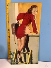 1950's Gil Elvgren Pinup Girl Litho Suitcase & Ladder picture