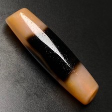 Rare Tibetan Buddhism Agate 1 Line Totem Dzi Bead Amulet Necklace Pendant Z3732 picture