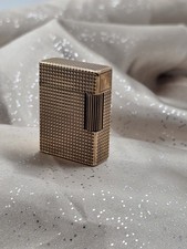 Vintage S.T. Dupont Ligne 1 Large 20µ Gold Plated Diamond Head Lighter France picture