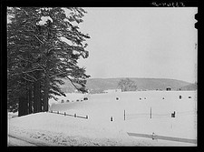 Photo:Franconia Notch New Hampshire Cannon Mountain Skier 1930s Snow Scene picture